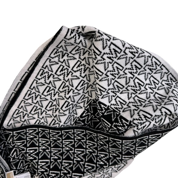 Michael Kors Colorblocked Logo Scarf, Black and White - Picture 4 of 7